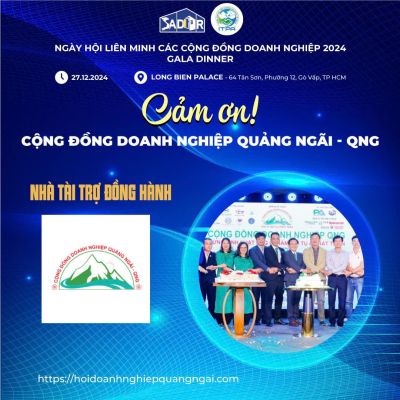 BAN TỔ CHỨC NGÀY HỘI LIÊN MINH CÁC CỘNG ĐỒNG DOANH NGHIỆP TRÂN TRỌNG CẢM ƠN NHÀ TÀI TRỢ ĐỒNG HÀNH - CỘNG ĐỒNG DOANH NGHIỆP QUẢNG NGÃI