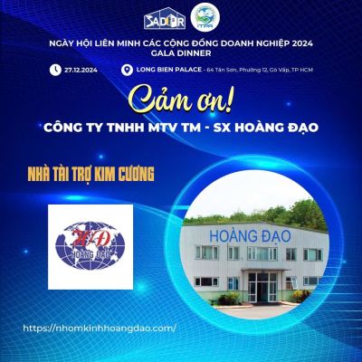 NHÀ TÀI TRỢ KIM CƯƠNG CÔNG TY TNHH MTV THƯƠNG MẠI - SẢN XUẤT HOÀNG ĐẠO ĐỒNG HÀNH CÙNG NGÀY HỘI